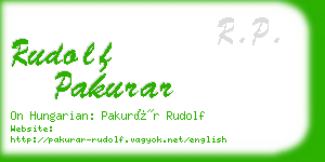 rudolf pakurar business card